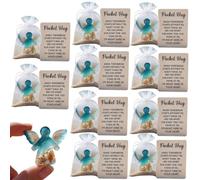 10Pcs Angel Pocket Hug in Memory of the Dead, Emotional Grief Support Beach Themed with Card, Angel Statue Sympathy Gifts for Memorial, Express Condolences for Loss of Loved One