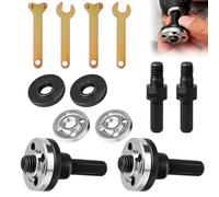 10Pcs Angle Grinder Adapter, 2 Sets Angle Grinder Conversion Kit, Electric Drill to Angle Grinder Connecting Rod with Spanner Wrenches Flange Nuts for Cutting Disc Polishing Grinding Work