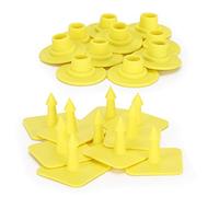 10pcs Animal Ear Tag for Goat Sheep Pig Livestock, Farm Ear Label Tags, Durable PU Material with Metal Studs for Large Animals, Blank Writing Surface for Identification and Trackin (Piggy Type)