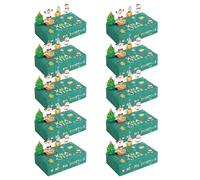 10Pcs Animal Themed Foldable Treat Boxes for Kids Parties Holiday Cookie Storage Decorative Packaging Box Animal Shape Gift Boxes