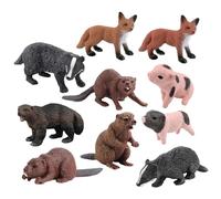 10Pcs Animal Toys, Realistic Animal Figures Includes Badger Beaver Anteater Wolverine Educational Learning Toys Birthday Gift Set Animals for Kids Boys Girls Animals for Kids