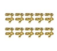 10Pcs Antique Bronze Iron Padlock Box Buckle Locks Hook, A