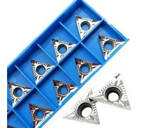10pcs APKT1604PDFR-MA3 H01 Carbide Inserts, High Hardness Turning Blades for Aluminum Alloy and Copper Cutting, Silver 16mm
