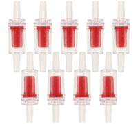 10pcs Aquarium One Way Check Valve 5x1.4x1.4cm Red for Air Pumps | Glass, Stainless Steel and ABS Construction, 4.5mm Tip Opening, Wear Resistant, Protects Fish Tanks and CO2 Systems