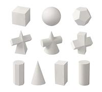 10PCS Art Crafts 3D Gypsum Geometry Sketch Basic Form Learning Tools Mini Resin Geometry Shapes Mold Sketch Classic Modern Shelf Table Sculpture Home Decor