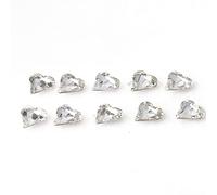 10Pcs Art For Rhinestone Pointed Bottom Crooked Heart Glass Stones Fashion Fingernail Decoration Accessories Crystal Art Rhinestones Decorations Stones Flatback