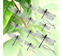 10Pcs Artificial Dragonfly Repellent Clip for Hat,High Simulation PVC Model with Safety Pin, Keeps Bees & Bugs Away, Suit Camping, Gardening & Outdoor Use,Ideal for Hats, Backpacks, Garden Decor