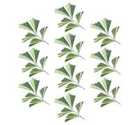 10pcs Artificial Fish Tail Palm Leaf Green Plastic Decorative Stem