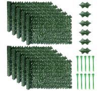 10PCS Artificial Ivy Fence Screening, 3m x 1m Artificial Hedge Screening, Fence Privacy Screen Artificial Hedge Roll,Artificial Ivy Trellis Screening with 20 Zip Ties for Garden Balcony Outdoor Decor
