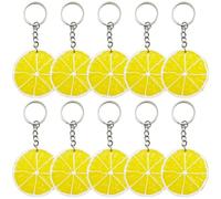 10pcs Artificial Lemon Keychain Fake Fruit Key Ring for Tote Bag Purse Backpack Cellphone Car Key Pendants Ornament