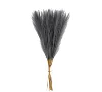 10Pcs Artificial Pampas Grass, Realistic Fluffy Fake Dried Grass, Ideal for Home Office Decor, Wedding Party Table Centerpiece, Boho Style, Natural-Looking Indoor Outdoor Ornament (Grey)