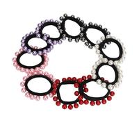 10pcs Artificial Pearl Elastic Rubber Band Stretchy Decoration Artificial Pearl Hair Ropes Headband for Women