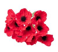 10PCS Artificial Poppies 12in Lifelike Red Artificial Flowers with Stems Decorative Silk Poppies for Home Memorial Day Wedding Party