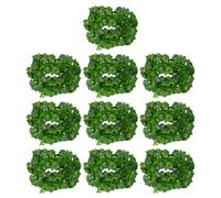 10pcs Artificial Rattan Vine Ornament Green Silk Cloth Leaf Decor