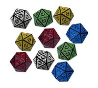 10Pcs Astrology Signs Dice Multi Sided Dices Crafts 20 Sided for Table Games