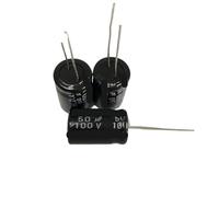 10PCS Audio Divider 50uf 100V Vertical Poleless Electrolytic Capacitor 100v 50uf 13X20mm