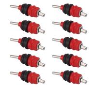 10PCS Automatic Chicken Water Nipple Drinker Feeders 360 Degree Poultry Hen Duck Screw Style Water Drink Feeder for Chicken Ducks Quail and Other Poultry Red Steel Ball