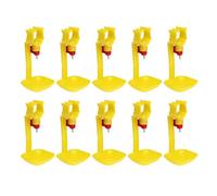 10pcs Automatic Hanging Chicken Waterer with Cup for Goose Farms | Stainless Steel and Abs, Yellow Finish, Automatic Dispensing, Reduces Waste, Clean Coop Use