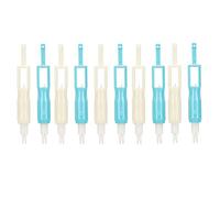 10PCS Automatic Needle Threader, Plastic Sewing Needle Inserter, Household Threading Tools for Poor Light or Vision, Includes 5 White and 5 Blue Needle Threaders with English User
