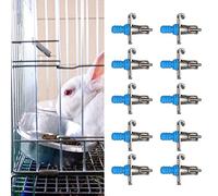 10PCS Automatic Rabbit Water Feeder Nipple Waterer Watering System with Double Springs for Rabbits, Guinea Pigs, Hamsters and Other Small Animals