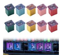 10PCs Automotive Low Profile Case,Car Fuses Assorted Kit,Micro Cartridge Fuses,Jcase Box Shaped Fuse Kit,Car Mini Cartridge Fuse Replacement Set 20A 30A 40A 50A 60A for Trucks,Cars,SUV,Boat
