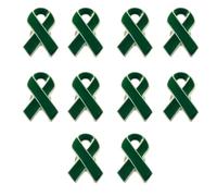 10pcs Awareness Lapel Pin Ribbon Brooch Breast Cancers Health Care Public Welfare Badges Jewelry Accessories Awareness Ribbon Pins