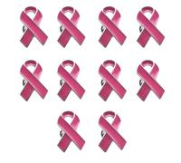 10pcs Awareness Lapel Pin Ribbon Brooch Breast Cancers Health Care Public Welfare Badges Jewelry Accessories Awareness Ribbon Pins