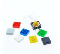 10pcs B3F Tactile Push Button Switch +A14 Color Hat 10pcs + Transparent Cap 10pcs Momentary Tact Touch Micro Switch 12 * 12 * 7.3mm(WHITE)