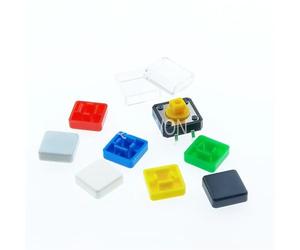 10pcs B3F Tactile Push Button Switch +A14 Color Hat 10pcs + Transparent Cap 10pcs Momentary Tact Touch Micro Switch 12 * 12 * 7.3mm(WHITE)