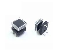 10pcs B3F Tactile Push Button Switch +A14 Color Hat + Transparent Cap Momentary Tact Touch Micro 12 * 12 * 7.3mm ESSEIEIE(Black)