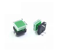 10pcs B3F Tactile Push Button Switch +A14 Color Hat + Transparent Cap Momentary Tact Touch Micro 12 * 12 * 7.3mm ESSEIEIE(Green)