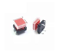 10pcs B3F Tactile Push Button Switch +A14 Color Hat + Transparent Cap Momentary Tact Touch Micro 12 * 12 * 7.3mm ESSEIEIE(Red)