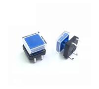 10pcs B3F Tactile Push Button Switch +A14 Color Hat + Transparent Cap Momentary Tact Touch Micro 12 * 12 * 7.3mm ESSEIEIE(Blue)