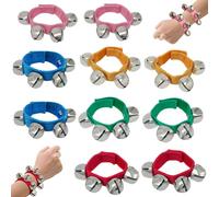 10Pcs Baby Bells, Multicolor Hand Jingle Bells ,Nylon Sleigh Bells Ban Wrist Bell Ankle Bells Instrument Musical Rhythm Toys for Kids Baby Adult Best Holiday Birthday Party Gifts