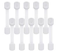 10Pcs Baby Safety Latches, Adjustable No-Drill Child Proof Locks with Strong Adhesive for Cupboards Refrigerator Oven Home