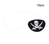 10PCS Bag Halloween Pirate Eye Patch Costume Skull Eyeshade Cover Mask Pirates Party Supplies for Halloween Pirate Themed Parties (White Rope Felt Skull (with Knife))