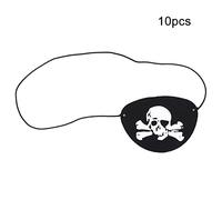 10PCS Bag Halloween Pirate Eye Patch Costume Skull Eyeshade Cover Mask Pirates Party Supplies for Halloween Pirate Themed Parties (Black Rope Felt Skull (with Bones))