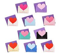 10pcs/bag Mixed Color LOVE Heart Shape Greeting Card Valentines Day Gift Card We Mothers Day Gifts From Daughter