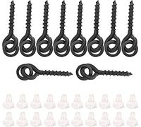 10Pcs Bait Screws with 20pcs Oval Rings, Fishing Hook Stops Carp Fishing Rig Ring Stops Tackle Hook Screw