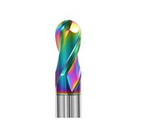 10pcs Ball End Mill HRC55 2 Flute DLC Aluminum Cutter Tools R0.5 6mm Carbide CNC Milling For Copper And Router Bit(Paintcoat,R8X16X100)