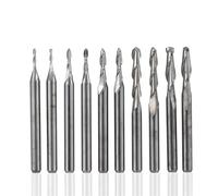 10pcs Ball Nose End Mill Cutter CNC Router Bits 3.175mm Shank Carbide 2Flute Spiral for Engraving Milling Roughing(2.0x3.175x8mm)