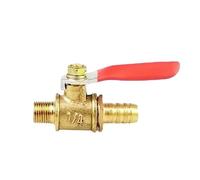 10PCS Ball Valve with 6-12mm Hose Barb and Male Thread Connectors (1/8'', 1/2'', 1/4'') for Copper Pipe Fitting Coupler Adapter(8mm Tube,200 PCS_1/2")