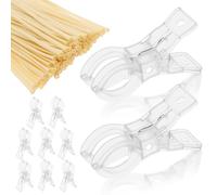 10Pcs Balloon Arch Clips, with 100 Balloons, 9cm Transparent Clips for Balloon Arch, Large Plastic Spring Clamps for Balloons, for Birthday Wedding Backdrop Stand Photography Decoration