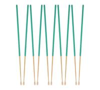 10pcs Bamboo Ear Cleaning Tool with Silicone Grip Sleeve, Green | Rounded Polished Tip, Moisture-resistant Finish, Anti-slip Handle, for Human Ears, Bathroom Use, Travel Kit