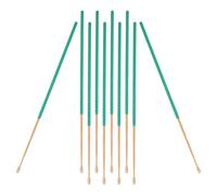 10pcs Bamboo Earwax Cleaning Tool with Silicone Grip Sleeve, Green | Rounded Tips, Polished Finish, Non-slip Handle, for Human Ears, Personal Care Routine, Office Use