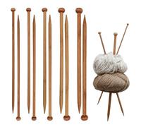 10Pcs Bamboo Knitting Needles Set, 6.0MM 7.0MM 8.0MM 9.0MM 10.0MM, Chunky Knitting Needles for Hand Knitting Blankets Scarves Sweaters, Smooth Lightweight Knitting Needle Set for Beginners Adults