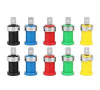 10Pcs Banana Jack Socket Mixed Color Banana Plug Connectors 4.0mm Banana Plug Socket Connector for Panel Mount Probe Binding Post