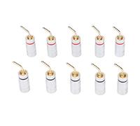 10Pcs Banana Plug Needle Type Professional 24K Gold Plated Speaker Wire Connectors, Banana Plug Speaker, Needle Type Banana Plug for Spring Clips and Speaker Cable Terminals, with