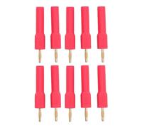10Pcs Banana Plugs Connector, 2mm Male to 4mm Female Adapter - Gold Plated Brass 30V Black, Essential Banana Connector Adapter for Electronics, DIY Projects, and Professionals (Red)