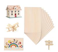 10Pcs Basswood Sheets, 1.5mm Thin Plywood Board, Unfinished Wood Boards for Woodcraft Model, Crafts, Painting, Engraving, Stenciling, Home Decor